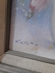 Original Oil On Board Framed Floral Bouquet~ Signed RUSSO 8×10, 11 X 14 W/ Frame