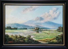 Raden SOEKARDJI (1880-1950) Indonesian landsacape – Signed oil painting