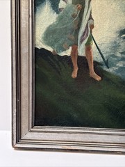 Antique Beach Painting Coastal Fisherman Portrait Art Deco Impressionism 1910’s