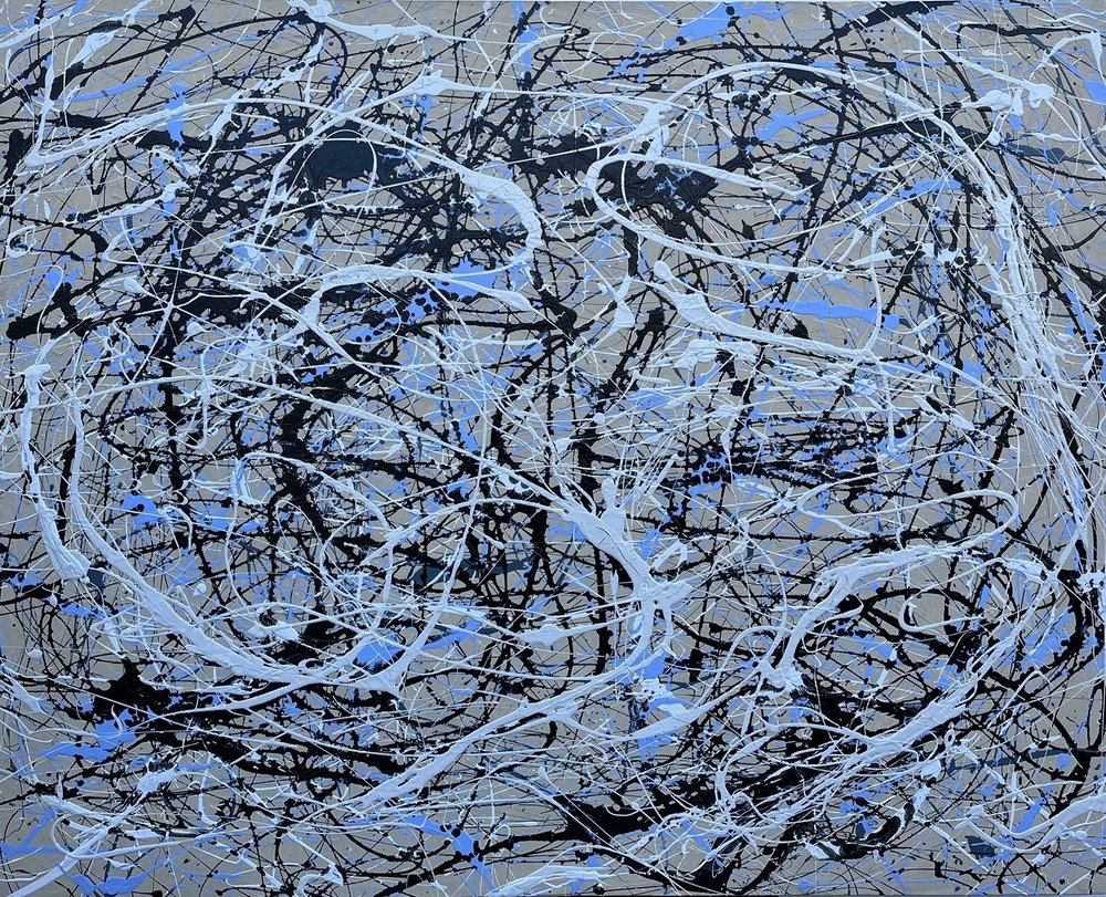 Abstract Artwork Composition in the Pollock Style Copenhagen Art 150x120cm