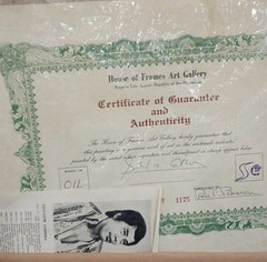 1975 Signed Framed Salvador Cabrera Oil Portrait W/ Signed Cert. Of Authenticity