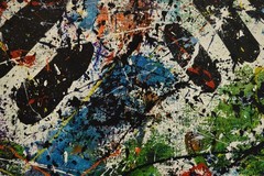 Jackson Pollock Style Giant Canvas Painting 84”X62” (7 Foot) Abstract Modern XL