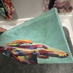 Colorful Modern Abstract Horse Painting, Medium, Unframed Single Piece 20×15.5