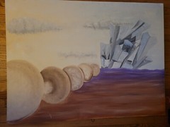 Large Painting Alien Landscape Canvas Painting Foreign Planet 2006 48×36 inches