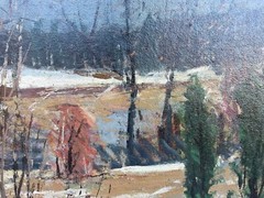 Gideon Isaksson 1911-1980 Early Spring Landscape Sweden Scandinavia 86x66cm