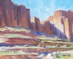 TOM HAAS painting ‚Canyon Pass‘ oil 8″x10″ Canyon de Chelly tribal lands Arizona