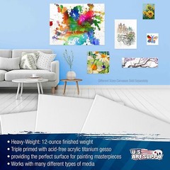 36×48 Inch Stretched Canvas 3-Pack – Triple Primed, Artist Quality Cotton