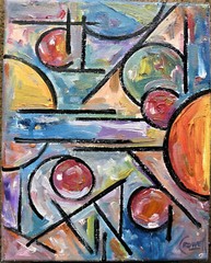 LOVE THE NOW best abstract new original 8×10 canvas oil painting signed Crowell 