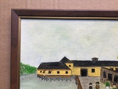 2 Primitive Paintings by L M Spaeth of Pitman New Jersey & Alcyon Park Boardwalk