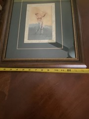 Golfer Watercolor Painting by D. Nichols Signed, Matted and Framed 14 X 18