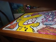 Original Painting Eyes On The Prize Pizza Glue Ocular Injury Feces Lowbrow Toons