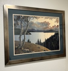 QUINTEN GREGORY Original Watercolor Painting Of Coeur D’alene Idaho -38×30”