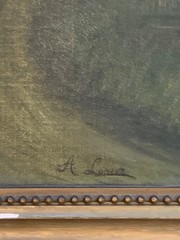 A Larson Late 1890s Swedish Coastal Landscape Oil Painting on Canvas Signed