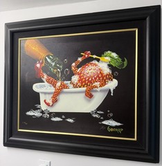 Michael Godard, “Bubbly Bath 2” – Signed/Numbered Color Giclee paint embellished