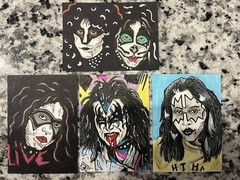 KISS CARD – ACEO Art Sketch 2.5 X 3.5 Rock Music Painting Drawing Paper Ink