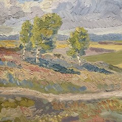 KALLE EKLUND ANTIQUE LANDSCAPE PAINTING IMPRESSIONISM WILD HORSES SANDZEN STYLE