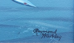 Original Raymond Waddey Painting Aviation Art US Air Force P51 Mustang Aircraft