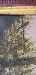 Girl and Tambourine Oil Painting o/c antique courtyard Villa gypsy woman 27 x 21