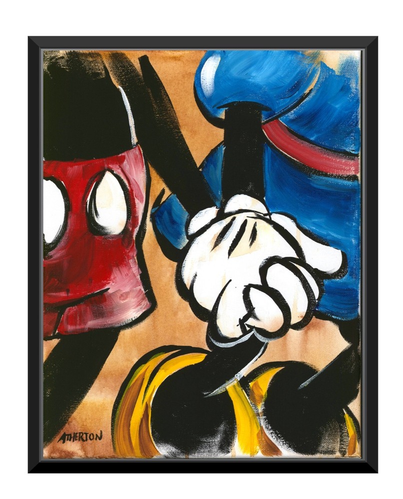 Atherton 11×14 Original Mickey & Minnie Mouse Painting Pop Art Acrylic on Canvas