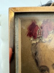 19th Century Minature Water Color Painting of a Wealthy Lady Gold Filled Frame
