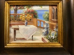 AMALFI COAST, ORIGINAL ON CANVAS, SIGNED, FRAMED