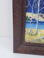 VTG 1970s American Landscape Acrylic Painting Of Colorado Rockies In The Spring