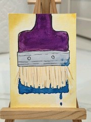 ACEO Art Card, Paintbrush, Watercolor, 2.5×3.5in