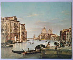 Grand Canal in Venice Italy VINTAGE TEXTURED PRINT On Cardboard USA Lytho 8×10″