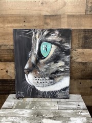 Original acrylic painting Close Up Cat on canvas 16x20x0.5 in Wall Art