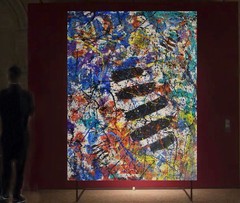 Jackson Pollock Style Giant Canvas Painting 84”X62” (7 Foot) Abstract Modern XL