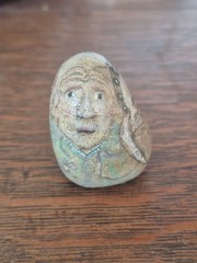 Hand Painted Rock Angels ~ Throne Angel ~ Religious Folk Art
