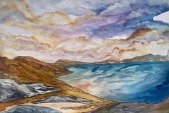Original Watercolor Landscape Painting Signed By Heather Vilbrin Arist 7×10