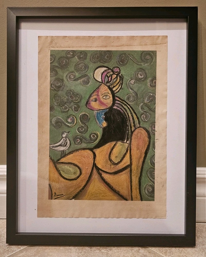Picasso Original Painting -Signed -Gallery Stamp -Framed -Not A Copy