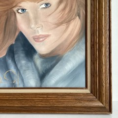 Vintage 80’s Collections Corner Original Painting Portrait Woman Red Hair Art