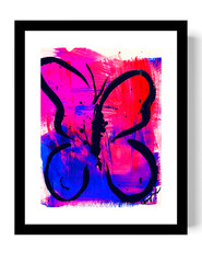 Guajardo Art: Butterfly Burst 14X11 Original Paper Signed Vibrant Abstract