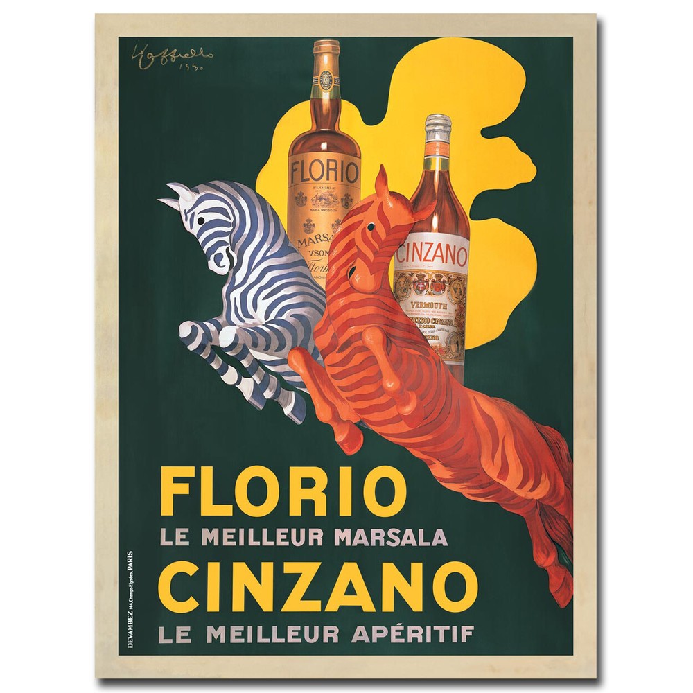 Florio e Cinzano by Cappiello Gallery-Wrapped Canvas Giclee Art (32 in x 24 in)
