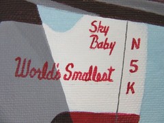 Raymond Waddey Painting Ray Stits SA-2A Sky Baby 1952 Smallest Airplane, 16″x20″