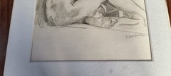 Hilda Rubin Listed Artist Signed Charcoal Drawing Nude Woman 1962 MCM #12
