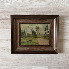 Antique oil painting framed