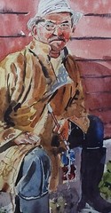 ORIGINAL Small Watercolor Painting 7.1/2″ X 11″ Mongolian Elder sketch