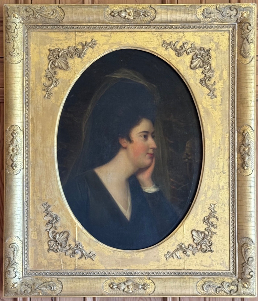 Antique Oil Painting 18th Century Portrait Of Georgian Scottish Lady Circa 1770s