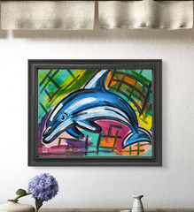 Messa Art: Blue Freedom- 11×14 Acrylic Neo Expressionism Original on Canvas