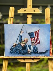 Oil Painting Mr President Donald Trump Portrait Realistic USA Home Deco Gift