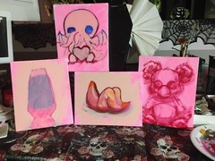 Original Hand-Painted monster tongue Lava Lamp painting