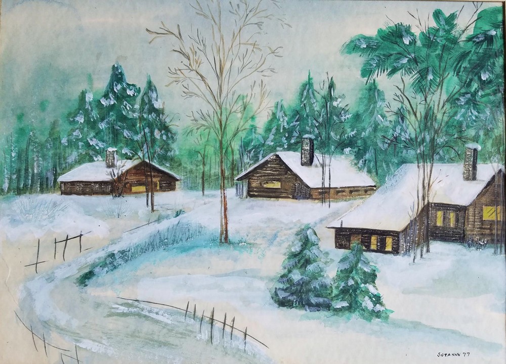 Painter Suzanne Obrand Holocaust Survivor Watercolor Painting Countryside Winter