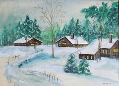 Painter Suzanne Obrand Holocaust Survivor Watercolor Painting Countryside Winter