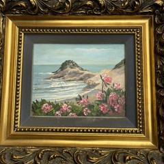 Oregon Beach Coast Painting Landscape American Listed Violet Parkhurst Vintage