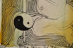 Jörg Shimon Schuldhess 1941-1992 Basel/watercolor & ink „Lone Thinker“ 1987