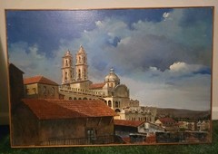 Bill Flynn Oil Painting Church of Santa Prisca Taxco,Mexico February-86