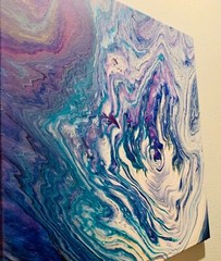 ORIGIN. PAINTING ABSTRACT FINE ART Canvas Blue Purple Cloud HOME DECOR WALL WAVE